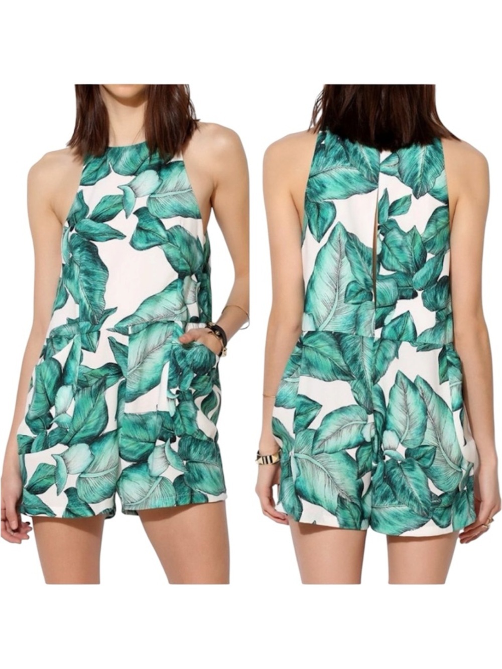 Cameo Collective Second Song Palm Leaf Romper NWT XS Formerly C/MEO Tropical - Picture 12 of 12